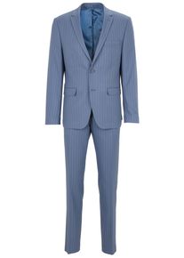 Anzug SteffenKlein "SteffenKlein Anzug", Herren, Gr. 106, N + S Gr, blau (hellblau), Obermaterial: 65% Polyester PES. 32% Viskose CV. 3% Elasthan EL. Futter: 100% Polyester PES. 100% Polyester PES., gestreift, regular fit, Anz&uuml;ge Anzug, mit schmalem Revers