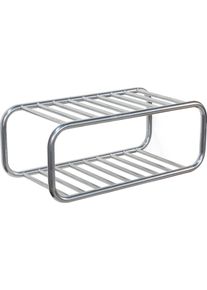 Schuhregal SPINDER DESIGN "RETRO Schuhregal", silber (grovy chrome), B:72cm H:28cm T:35,2cm, Stahl, Regale, Schuhregal