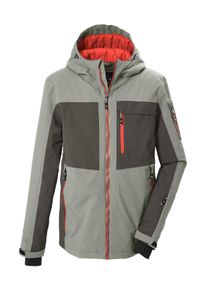 Skijacke Killtec "KSW 79 MN SKI JCKT", Herren, Gr. S, grau (gr&uuml;n), Obermaterial: 100% Polyester.Futter: 100% Polyamid.F&uuml;llung: 100% Polyester, Jacken Skijacke, Skijacke: wasserdicht, atmungsaktiv, Colourblock-Design