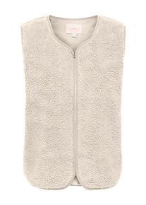 Pl&uuml;schweste Only "ONLBABY TEDDY ZIP VEST PNT", Damen, Gr. XS, beige (birch), Pl&uuml;sch, Obermaterial: 100% Polyester, unifarben, normal, Rundhals, Westen Pl&uuml;schweste, Kunstfaser