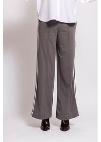 Jerseyhose Zhrill "DEENA", Damen, Gr. L, N-Gr, grau, Web, Obermaterial: 80% Polyester, 20% Elasthan, unifarben, weit normal, Hosen Jerseyhose, weite Passform, mit Gummizug, mit Eingrifftaschen, Wide Leg