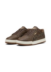 Sneaker Puma "CAVEN III CRAFTED LEATHER", Damen, Gr. 47, Textil, braun (chocolate, cashew braun, gum), Leder, mehrfarbig, Schuhe Sneaker