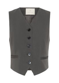 Anzugweste Kaffe "Damen Weste KAsakura", Damen, Gr. 44, grau (dunkelgrau melange), Obermaterial: 77% Polyester PES. 18% Viskose CV. 5% Elasthan EL., Westen Anzugweste