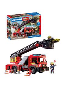 Konstruktions-Spielset Playmobil "Feuerwehr-Leiterfahrzeug (72192), City Action", bunt, Spielbausteine, Kinder, Kunststoff, Konstruktions-Spielset, mit Licht- und Soundeffekten