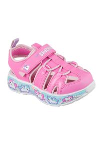 Sandale Skechers "PLAY SCENE SPLASH", M&auml;dchen, Gr. 26, pink (rosa), Lederimitat, Schuhe Sandale, Badeschuh mit bunter Sohle, Gr&ouml;&szlig;enschablone zum Download