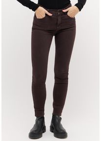 Slim-fit-Jeans Angels "SKINNY", Damen, Gr. 38, L&auml;nge 28, espresso used, Denim/Jeans, Obermaterial: 92% Baumwolle, 6% Polyester, 2% Elasthan, slim fit, Jeans Slim-fit-Jeans, aus Baumwollmischung, mit G&uuml;rtelschlaufen