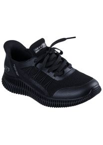 Sneaker Skechers "BOBS GEO LITE", Damen, Gr. 38, schwarz, Textil, unifarben, Schuhe Sneaker, Praxischuh, Freizeitschuh, Komfortschuh mit Slip-ins