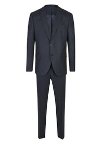 Anzug SteffenKlein "SteffenKlein Anzug REGULAR FIT", Herren, Gr. 102, N + S Gr, blau (marine), Obermaterial: 63% Polyester PES. 35% Viskose CV. 2% Elasthan EL. Futter: 100% Polyester PES. 100% Polyester PES., uni, regular fit, Anz&uuml;ge Anzug, mit Zwei-Knopf-Verschluss