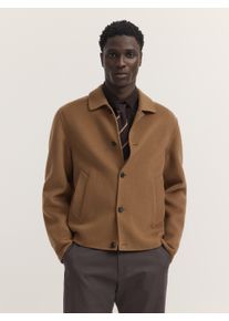 Blouson Bugatti "Regular Fit", Herren, Gr. 58, 70, cognac, 90% Wolle, 10% Seide, unifarben, regular fit, Jacken Blouson, Regular Fit Woll-Seide Handmade