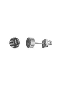 Paar Ohrstecker Firetti "Schmuck Geschenk Edelstahl Ohrschmuck Ohrringe Kreis rund", silber (edelstahlfarben, schwarz), Ohrringe, Damen, 5,5mm, Edelstahl, Paar Ohrstecker