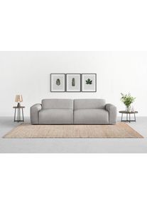 Big-Sofa Trendmanufaktur "Braga Japandi-Design, mit hochwertigem Kaltschaum, Megasofa, in Cord", silber, B:254cm H:72cm T:107cm, 92% Polyester, 8% Nylon, Sofas, Big-Sofa, modernes Big-Sofa, Couch mit hohem Sitzkomfort, 254/72/107 cm (B/H/T)