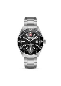 Quarzuhr "Nomad", schwarz (silberfarben, schwarz, silberfarben), SWISS MILITARY HANOWA, Armbanduhren, Herren, Quarzuhr, Armbanduhr, Herrenuhr, Swiss Made, Edelstahlarmband, analog, Tag