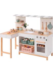 Spielk&uuml;che Musterkind "Robusta", wei&szlig; (wei&szlig;, natur), Spielk&uuml;chen, KinderB:100cm H:87cm T:59cm, Holz, Kunststoff, Spielk&uuml;che, B:100cm H:87cm T:59cm