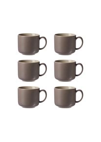Ritzenhoff & Breker Tasse RITZENHOFF & BREKER "Kaffeetassen Jasper 240 ml 6er Set", grau (taupe), 6 tlg., Keramik, Trinkgef&auml;&szlig;e, Tasse