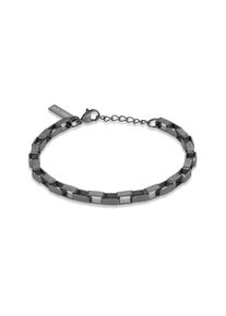 Armband Police "Player", schwarz (gunfarben), Armb&auml;nder, Herren, 21,5cm, Edelstahl, Armband