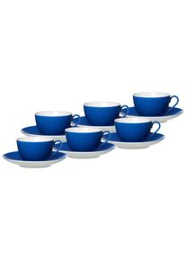 Ritzenhoff & Breker Tasse RITZENHOFF & BREKER "Kaffeetassen mit Untertassen Doppio 200 ml 6er Set", blau (indigo blau), 12 tlg., Porzellan, Trinkgef&auml;&szlig;e, Tasse