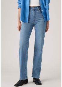 Levi's Straight-Jeans LEVI'S "723 HIGH RISE STRAIGHT", Damen, Gr. 28, L&auml;nge 32, blau (hidden promise), Denim/Jeans, Obermaterial: 51% Baumwolle, 37% Lyocell, 7% Polyester, 3% Elastomultiester, 2% sonstige Fasern, unifarben, straight fit lang, Jeans Straight-Jeans