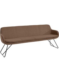 Essbank Musterring "Tavia", braun (caramel, schwarz), B:220cm H:87cm T:66cm, 100% PES, Sitzb&auml;nke, Essbank, Schlittengestell in drei Ausf&uuml;hrungen, Breite 180, 200 oder 220 cm