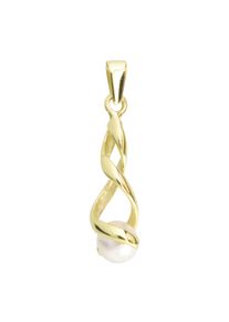 Kettenanh&auml;nger OSTSEE-SCHMUCK "OSTSEE-SCHMUCK Anh&auml;nger Lusia Anh&auml;nger Lusia", gelb (wei&szlig;, neutral), Schmuckanh&auml;nger, Damen, 30 x 7mm, Gelbgold 333, 1,5 g, Kettenanh&auml;nger