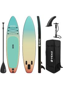 Inflatable SUP-Board YEAZ "SUP Board und Kit LAGUNA BEACH - EXOTRACE - SET", blau (t&uuml;rkis), Wassersportboards, Inflatable SUP-Board