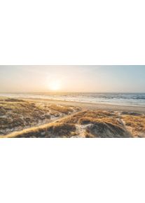 Leinwandbild B&Ouml;NNINGHOFF "Wandbild STRAND SONNENUNTERGANG 50x100 cm &ndash; Leinwandbild Keilrahmen", beige (farbe bild(er): beige, blau, gelb), B:100cm H:50cm T:2cm, Canvas, MDF, Bilder, Leinwandbild, auf Keilrahmen gespannt