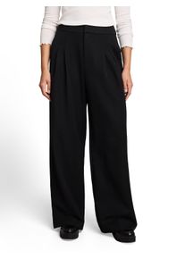 Stoffhose Tom Tailor Denim, Damen, Gr. XXL, N-Gr, schwarz (deep schwarz), Web, Obermaterial: 79% Polyester, 17% Viskose, 4% Elasthan. Futter: 100% Polyester, unifarben, bequem lang, Hosen Stoffhose, mit weitem Bein / Viskose-Stretch