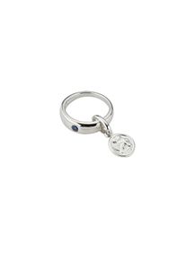 Kettenanh&auml;nger Firetti "Schmuck Geschenk Silber 925 Halsschmuck Anh&auml;nger Taufring Engelmotiv", silber (silberfarben, blau, blau), Schmuckanh&auml;nger, Damen, Silber 925 (Sterlingsilber), 0,76 g, Kettenanh&auml;nger, mit Zirkonia (synth.)
