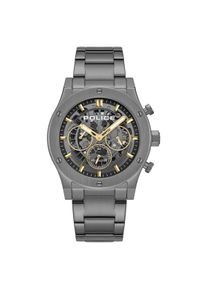 Chronograph Police "Knotty", grau, Armbanduhren, Herren, Chronograph, Quarzuhr, Armbanduhr, Herrenuhr, Edelstahlarmband, analog