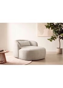 XXL-Sessel "Yllara, moderner Lesesessel, Loveseat mit gro&szlig;z&uuml;giger Sitzfl&auml;che", grau (hellbeige), B:120cm H:77cm T:152cm, LeGer Home by Lena Gercke, Sessel, XXL-Sessel, mit geschwungener R&uuml;ckenlehne in Samt oder Struktur