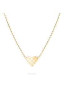 Kette mit Anh&auml;nger Tamaris "The T-Pattern Heart, Herz", gelbgoldfarben, Halsketten, Damen, Edelstahl, L: 45 B: 2mm, Kette mit Anh&auml;nger, B:2mm
