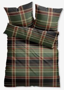 bonprix Bettw&auml;sche mit Karos, gr&uuml;n, Gr.155x220 cm, kuschelige Bettw&auml;sche mit Karo Design, aus 100% Baumwolle