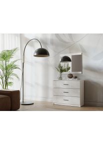 Kommode Home Affaire "LANDERY Sideboard mit 3 Schubladen, wei&szlig; hochgl&auml;nzend", wei&szlig; (wei&szlig; hochgl&auml;nzend), B:93cm H:80,5cm T:42cm, Holzwerkstoff, Sideboards, Kommode, Schubladenschrank mit viel Stauraum, Ma&szlig;e B/T/H: 93/42/80,5 cm