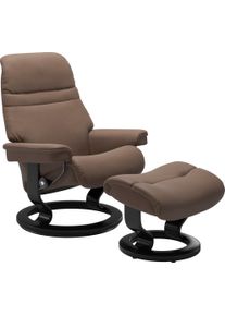 Relaxsessel stressless "Sunrise", braun (mole batick), B:88cm H:103cm T:78cm, Leder BATICK: BATICK ist ein leicht korrigiertes, durchgef&auml;rbtes und genarbtes M&ouml;belleder, bei dem die meisten Unebenheiten und Spuren in der Regel entfernt wurden.;Leder PALOMA: PALOMA ist ein durchgef&auml;rbtes Semianilin-M&ouml;belleder mit nat&uuml;rlicher Narbung.;ROHLEDER Stoff Q2 FARON: Ein fester zuverl&auml;ssiger Boucl&eacute; mit einem