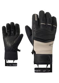 Skihandschuhe Ziener "GELLDO-Z GORE-TEX PrimaLoft", Herren, Gr. 9.5, schwarz (sandstone), Materialmix, Handschuhe Skihandschuhe, wasserdicht, winddicht, atmungsaktiv, extra warm, Lederanteile