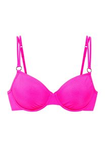 B&uuml;gel-Bikini-Top Buffalo "Madison", Damen, Gr. 44, Cup B, pink, Recycling-Polyamid, Rippoptik, leicht gl&auml;nzend, unifarben, Bikini-Oberteile B&uuml;gel-Bikini-Top, mit modischer Rippenstruktur