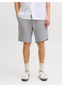 Jack & Jones Chinoshorts JACK & JONES "JPSTACE MYKONOS LINEN BLEND SHORTS SRT", Herren, Gr. XL, N-Gr, grau (blau indigo), Web, Obermaterial: 55% Leinen, 45% Viskose, unifarben, regular fit, Hosen Chinoshorts