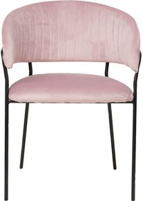 Esszimmerstuhl Salesfever "Idro Komfortabler Polsterstuhl", rosa (rose, schwarz, schwarz, rose), B:55cm H:80cm T:50cm, Metall, Polyester, St&uuml;hle, Esszimmerstuhl, Abgerundeter R&uuml;cken mit L&auml;ngsstepppung