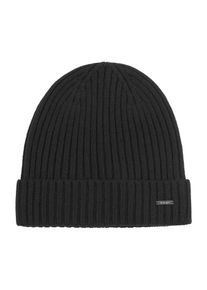 JOOP! Strickm&uuml;tze JOOP "Francis", Herren, schwarz, Rippstrick, Wolle, unifarben, M&uuml;tzen Strickm&uuml;tze, reine Wolle