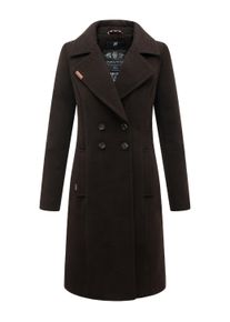 Wintermantel Navahoo "Wintermantel Wooly", Damen, Gr. L, braun (choco), Obermaterial: 90% Polyacryl PAN. 8% Viskose CV. 2% Elasthan EL. Obermaterial: Futter: 100% Polyester PES., M&auml;ntel Wintermantel