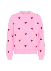 Sweatshirt Kaffe "Damen Sweatshirt KAmabel", Damen, Gr. M, pink (pink frosting, rot big hearts), Obermaterial: 85% Baumwolle CO. 15% Polyester PES., Sweatshirts Sweatshirt