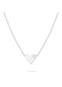 Kette mit Anh&auml;nger Tamaris "The T-Pattern Heart, Herz", edelstahlfarben, Halsketten, Damen, Edelstahl, L: 45 B: 2mm, Kette mit Anh&auml;nger, B:2mm