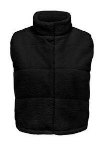 Pl&uuml;schweste Only CARMAKOMA "CARSANDRA TEDDY WAISTCOAT OTW NOOS", Damen, Gr. L, schwarz, Pl&uuml;sch, Obermaterial: 100% Polyester, unifarben, normal, Rundhals, Westen Pl&uuml;schweste, Kunstfaser