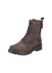 Winterboots Rieker, Damen, Gr. 43, braun, Lederimitat, unifarben, Basic, Schuhe Winterboots, Schn&uuml;rboots, Schn&uuml;rstiefelette, Winterstiefelette mit Warmfutter
