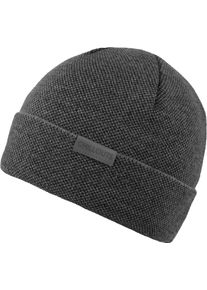 Strickm&uuml;tze Chillouts "Kilian Hat", Herren, grau (dunkelgrau), Feinstrick, Kunstfaser, unifarben, M&uuml;tzen Strickm&uuml;tze, atmungsaktiv, gef&uuml;ttert, breiter Umschlag