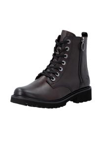 Schn&uuml;rstiefelette Remonte, Damen, Gr. 45, braun (dunkelbraun), Leder, Schuhe Schn&uuml;rstiefelette, Blockabsatz, Stiefelette, Schn&uuml;rboots, im modischen Used Look