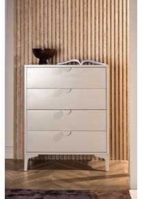 Schubkastenkommode VENTURE HOME "Piring, hohe Kommode aus Stahl, 4 Schubladen, H&ouml;he 98 cm", wei&szlig; (beige), B:78cm H:98cm T:40cm, Stahl, Sideboards, Schubkastenkommode, Schubladenkommode, Pulverbeschichtung, hoch, anspruchsvoll, modern