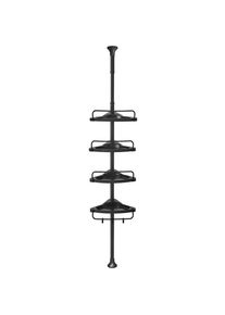 Duschregal, Schwarz, Kunststoff, Metall, 35x85-305x25 cm, h&ouml;henverstellbar, Badezimmer, Baden & Duschen, Duschregale & Duschablagen