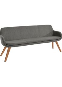 Essbank Musterring "Tavia", grau (grau, wildeiche), B:180cm H:87cm T:66cm, 100% PES, Sitzb&auml;nke, Essbank, Stativgestell Wildeiche massiv ge&ouml;lt, Breite 180, 200 oder 220 cm