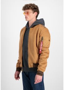 Bomberjacke Alpha Industries "MA-1 Faux Suede", Herren, Gr. M, braun (camel), Obermaterial: 100% Polyester, Jacken Bomberjacke