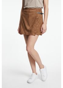 Hosenrock Only "ONLTAVIA HW FAUX SUEDE SKORT PNT", Damen, Gr. XS (34), braun (toasted coconut), Web, Obermaterial: 92% Polyester, 8% Elasthan, unifarben, kurz, R&ouml;cke Hosenrock, Materialmix, Wildlederimitat